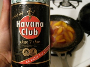the key flambe ingredient is rum.  I like mine Cuban.