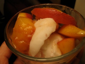 peaches and coconut sorbet
